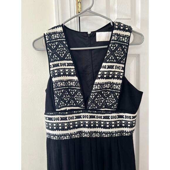 Morgan Carper Anthropologie Black Wide Leg Embroidered Tribal Jumpsuit - Picture 9 of 10
